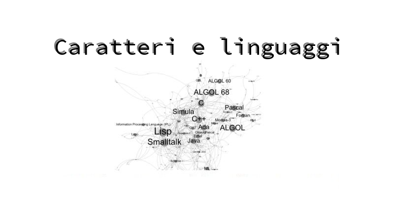 Linguaggi/Caratteri e linguaggi